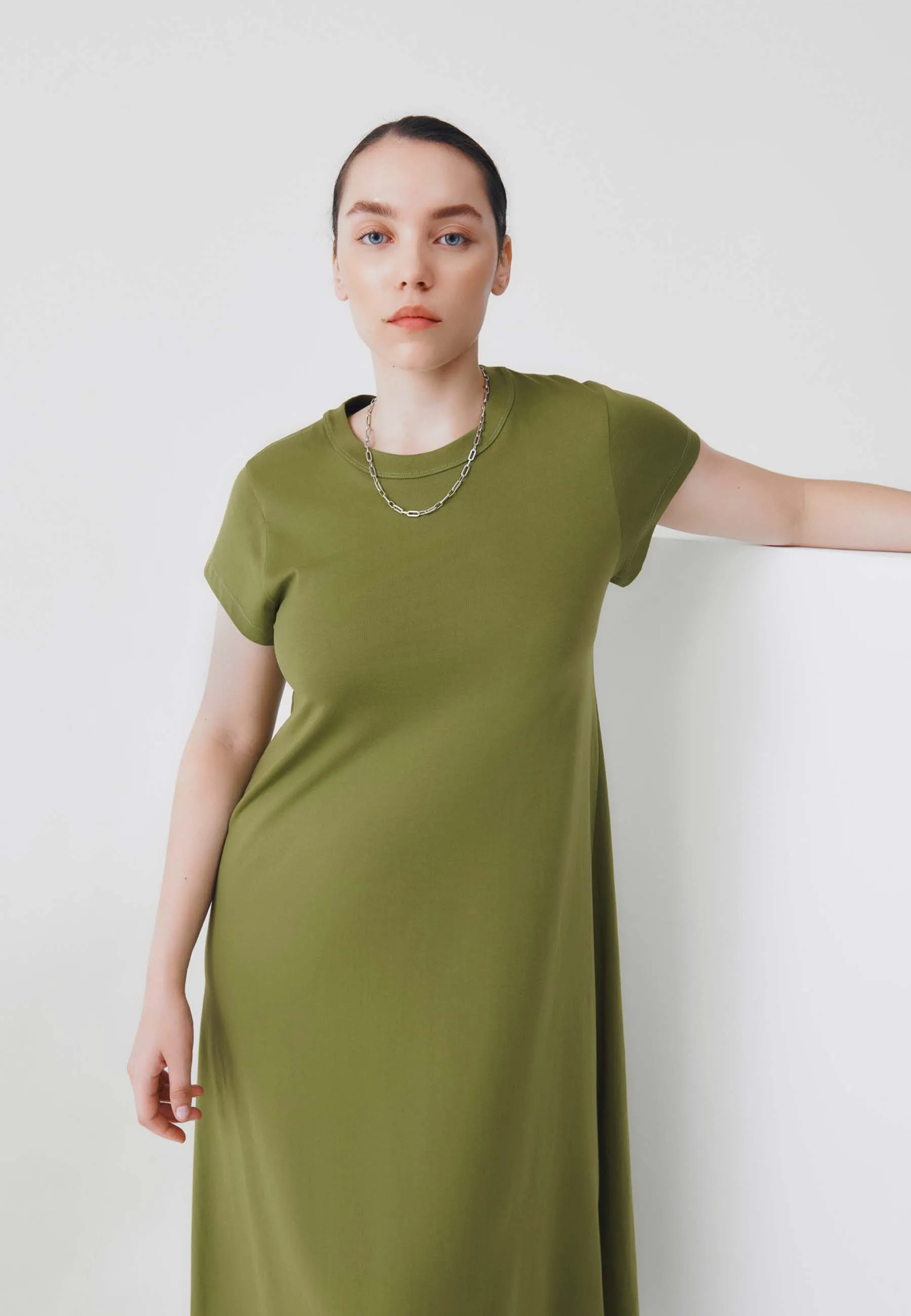 Cap Sleeve Dress - leaf