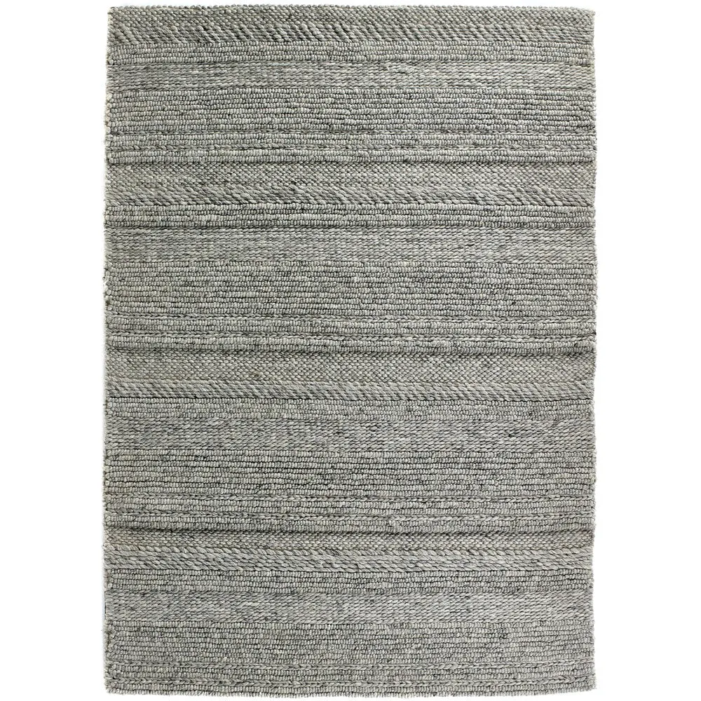 Chunky Knit Rug Grey/Natural