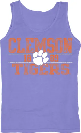 Clemson Tigers Blue 84 Periwinkle 100% Cotton Sleeveless Tank Top