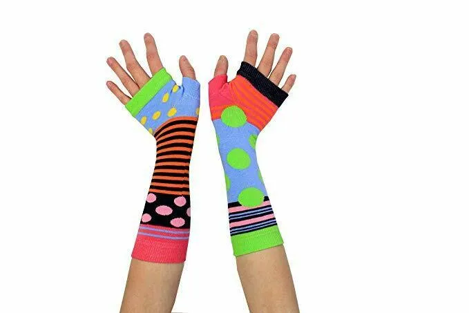 Colourful Spotted & Striped Arm Warmers