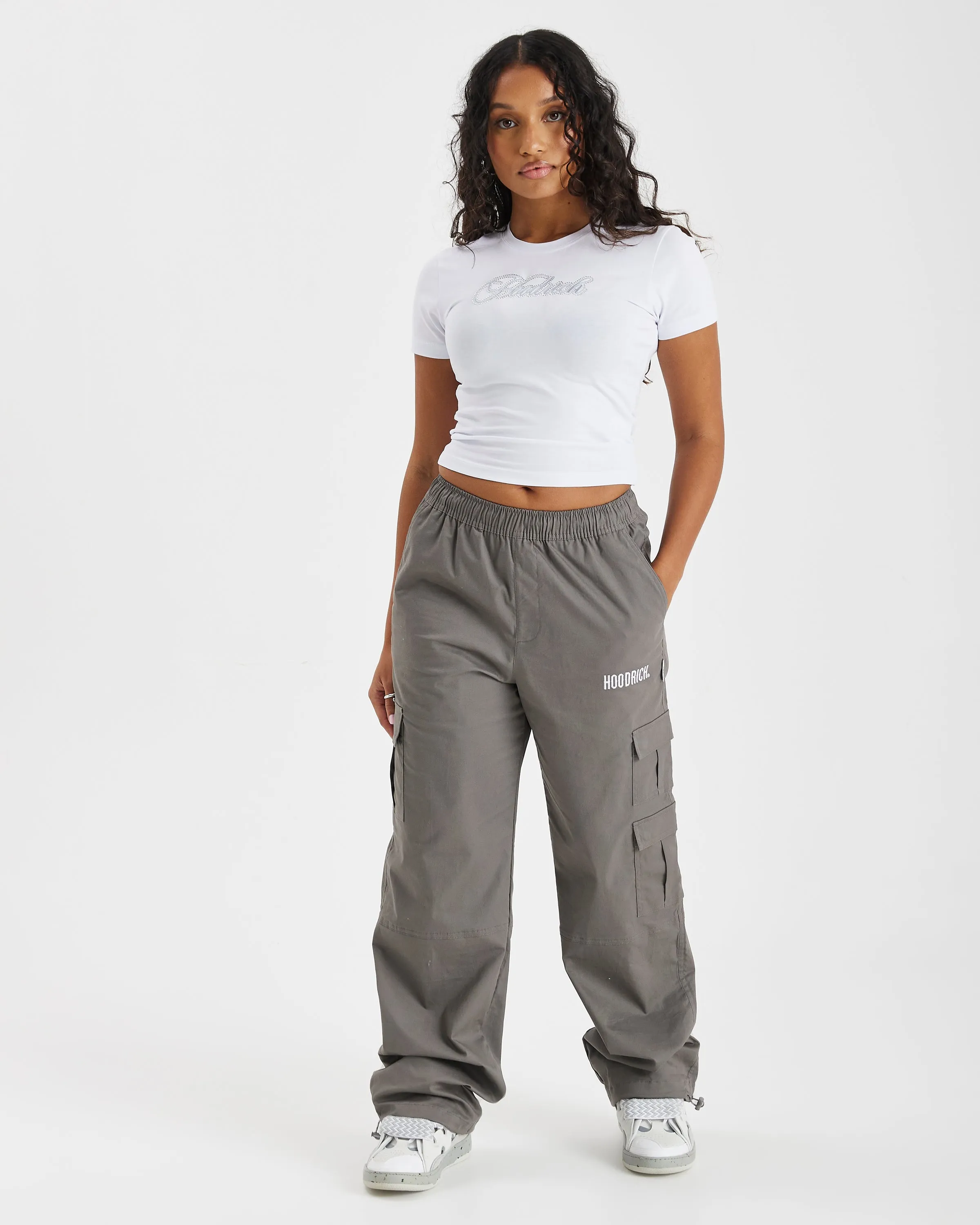 Combat Cargo Pants  - Grey/White