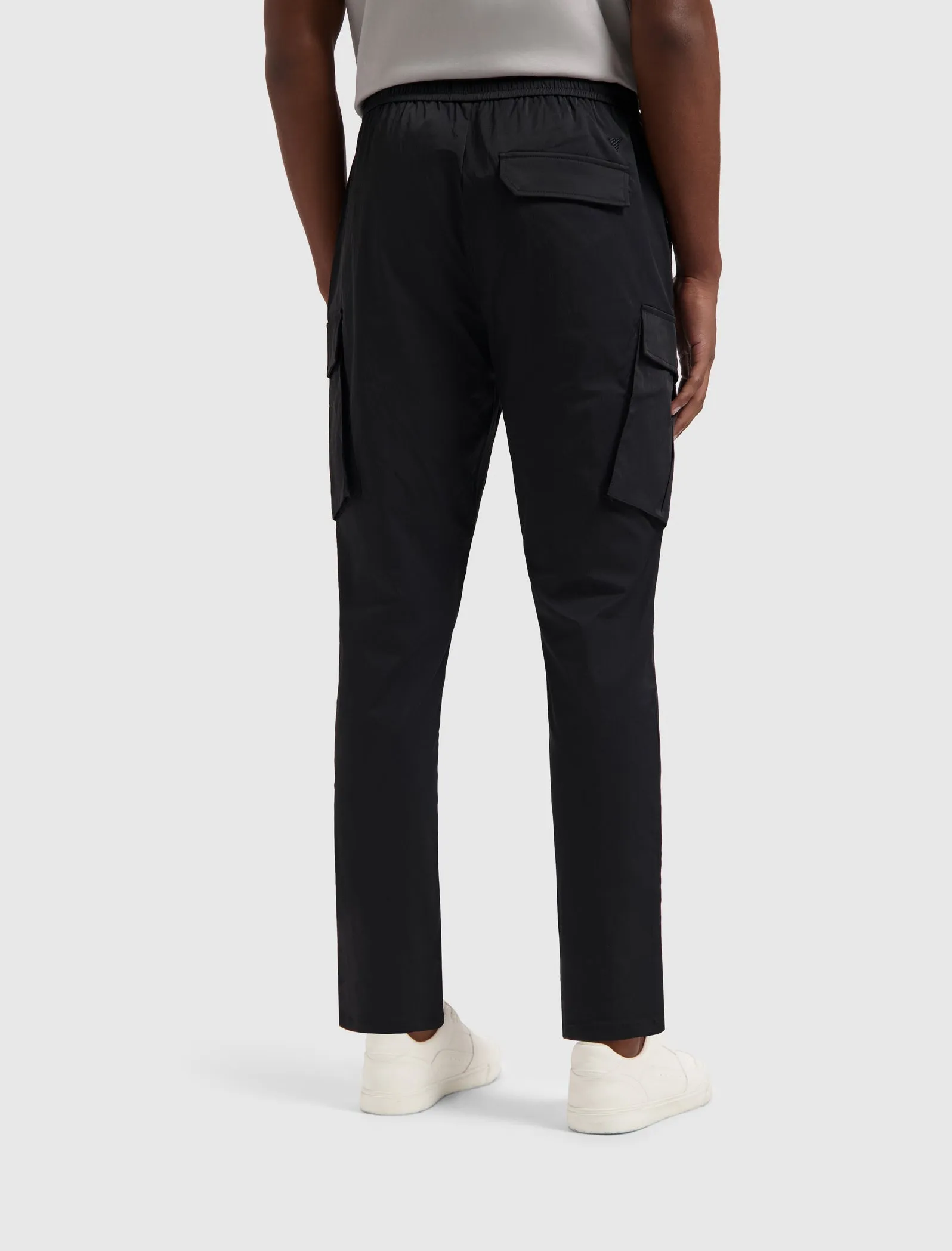 Crêpe Stretch Cargo Pants | Black