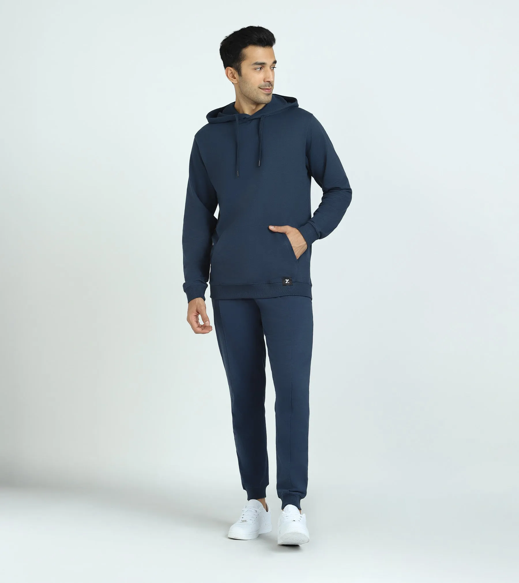 Cruze French Terry Cotton Hoodie and Joggers Co-Ord Set Opal Blue