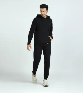 Cruze French Terry Cotton Hoodie and Joggers Co-Ord Set Pitch Black