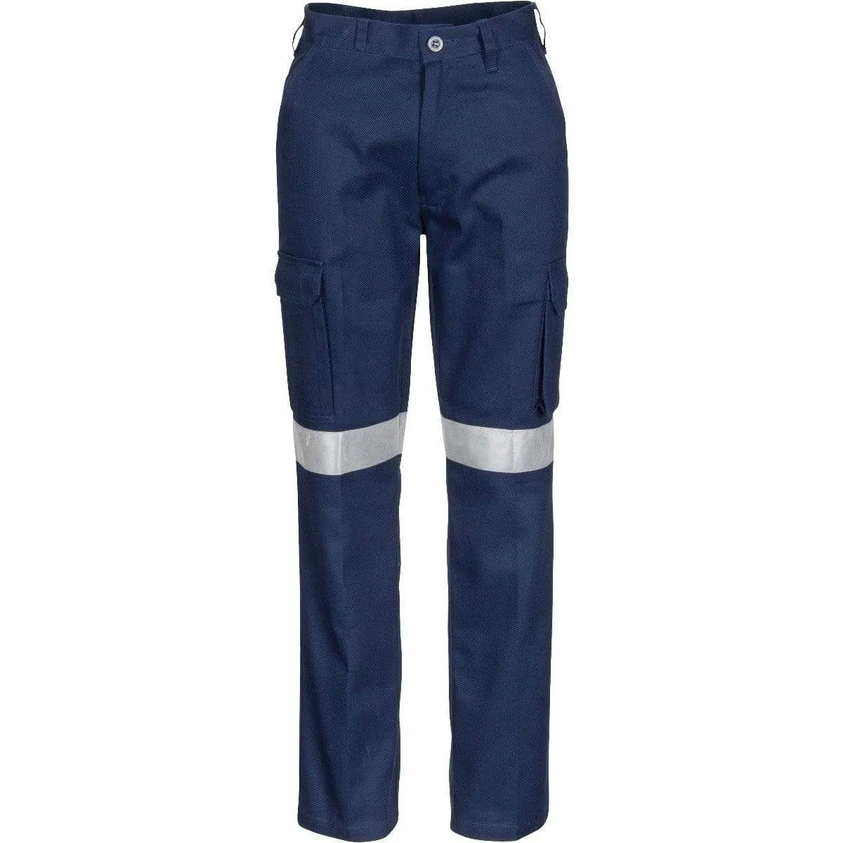 Dnc Workwear Ladies Cotton Drill Cargo Pants With 3m Reflective Tape - 3323