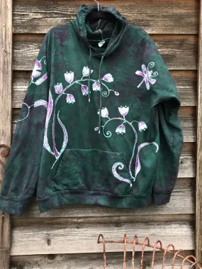 Dragonfly Hyacinth Pullover Batik Hoodie in Organic Cotton - Handmade Oversize in 3X