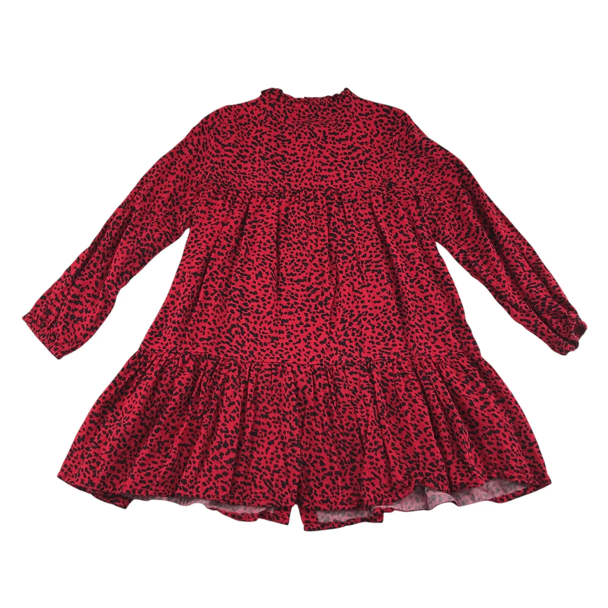 Dunnes dress 5-6 years red with black animal print