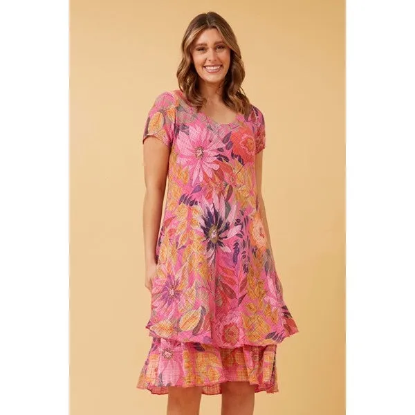 ELECTRA DOUBLE LAYER FLORAL DRESS