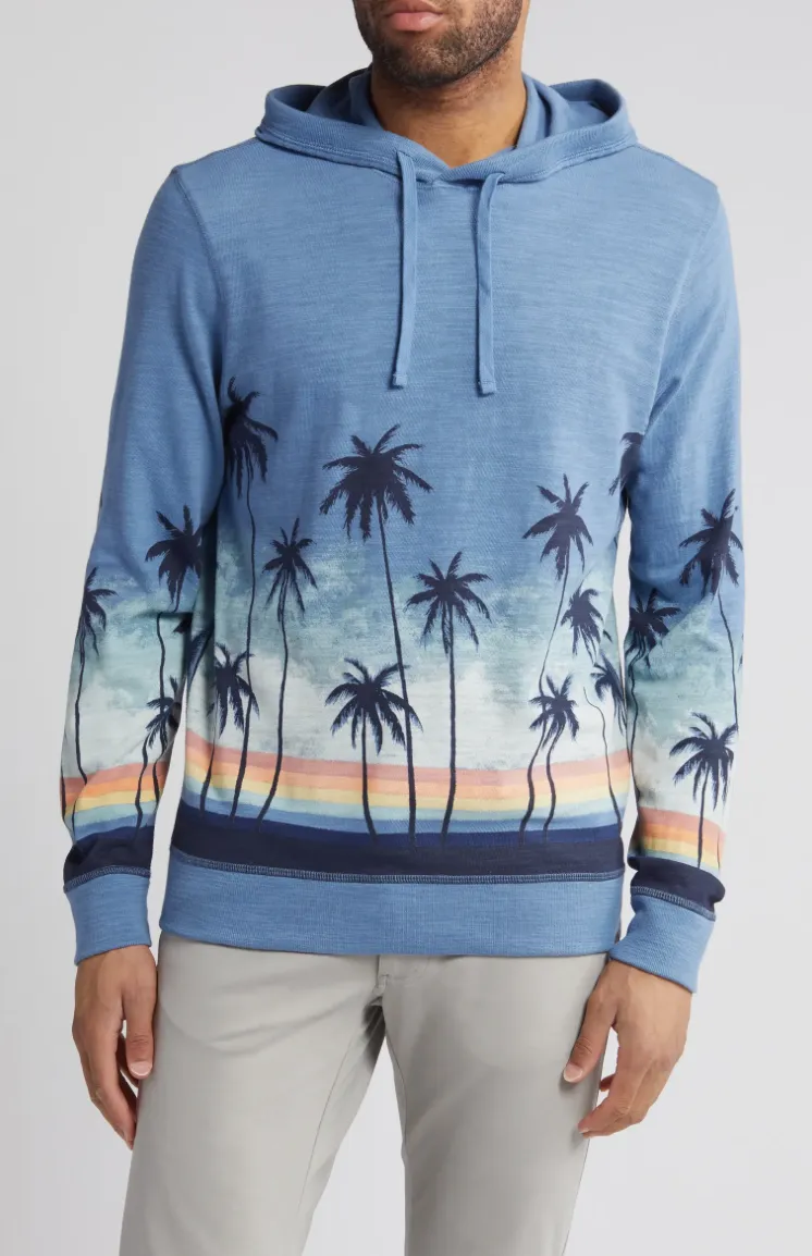 Faherty Sunwashed Slub hoodie Palm Rainbow Ombre