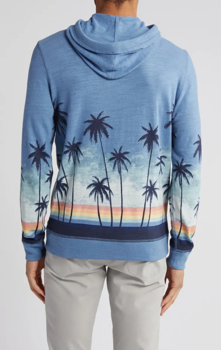 Faherty Sunwashed Slub hoodie Palm Rainbow Ombre