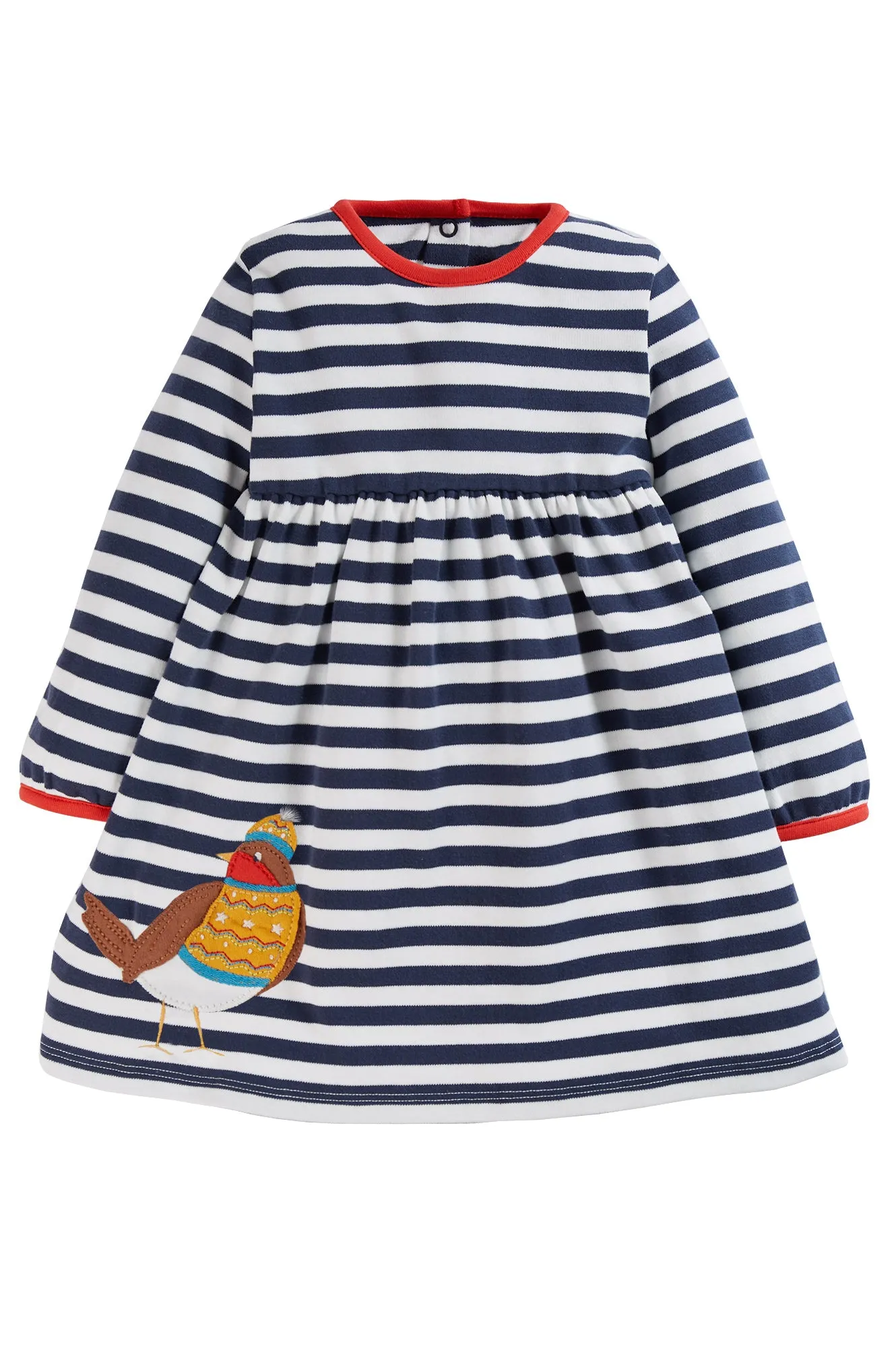 Frugi Dea Dress Indigo Stripe Robin