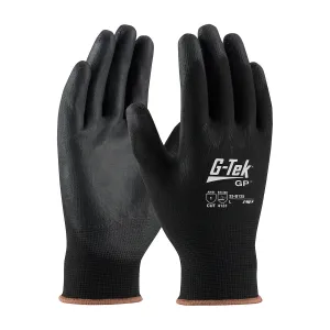 G-Tek 33-B125 Seamless Knit Nylon Blend with Polyurethane Coated Flat Grip on Palm and Fingers Safety Glove(One Dozen)