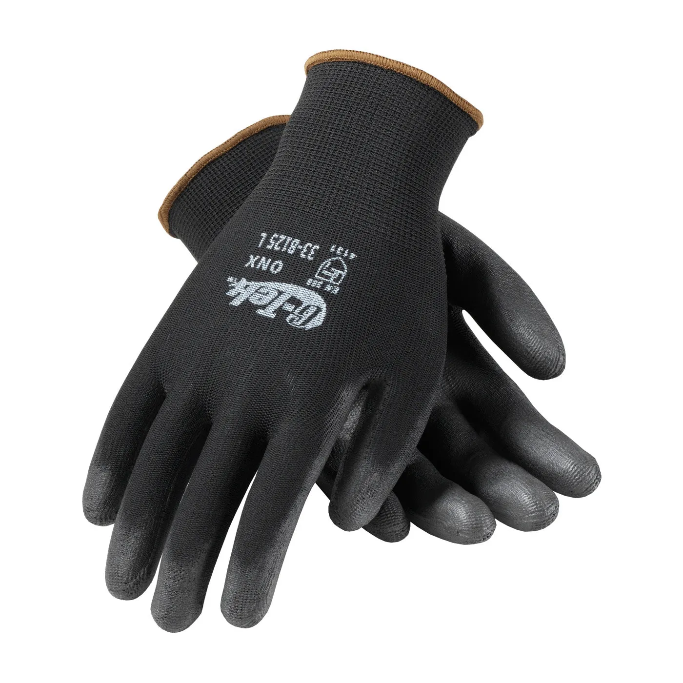 G-Tek 33-B125 Seamless Knit Nylon Blend with Polyurethane Coated Flat Grip on Palm and Fingers Safety Glove(One Dozen)