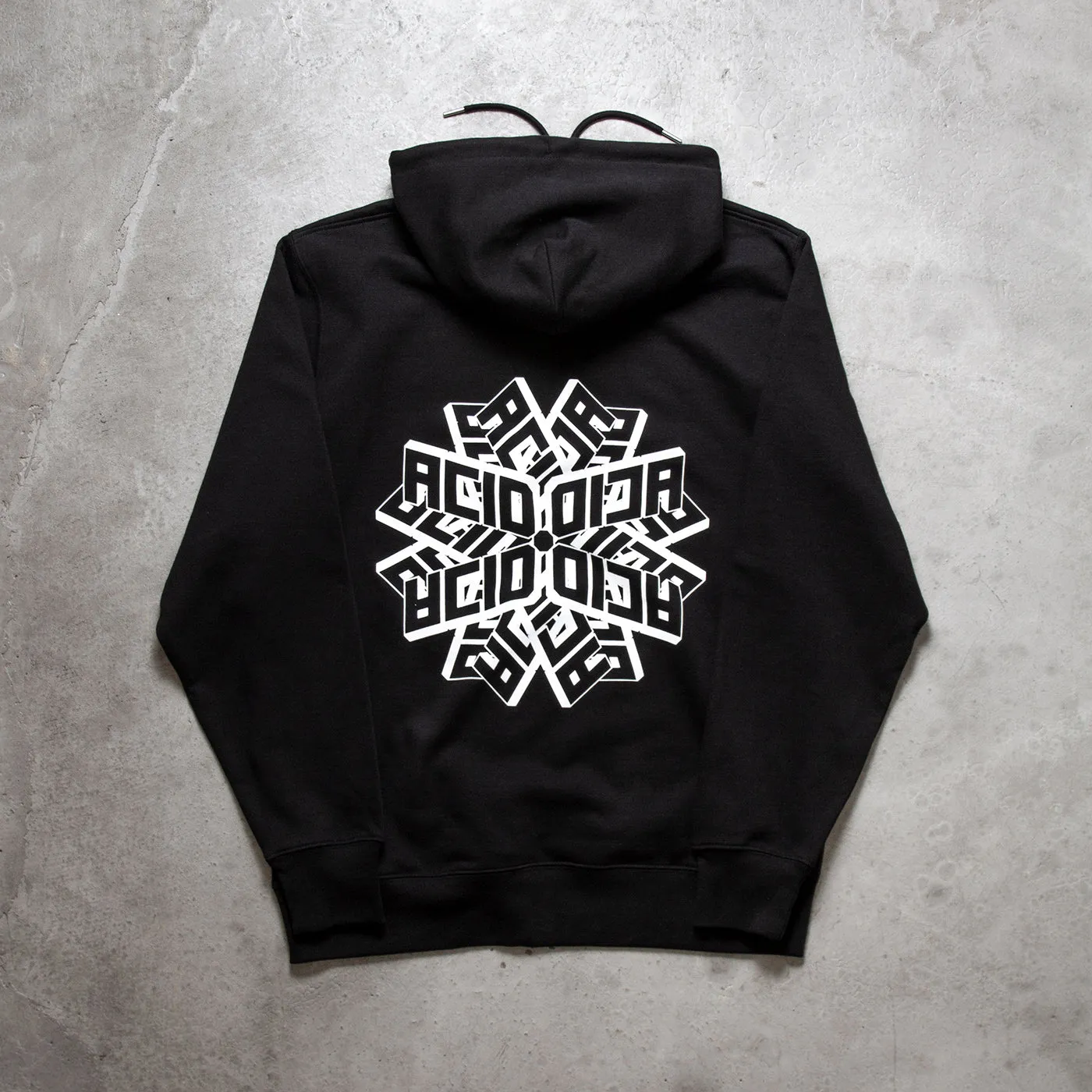 Geo Acid - Pullover Hood - Black