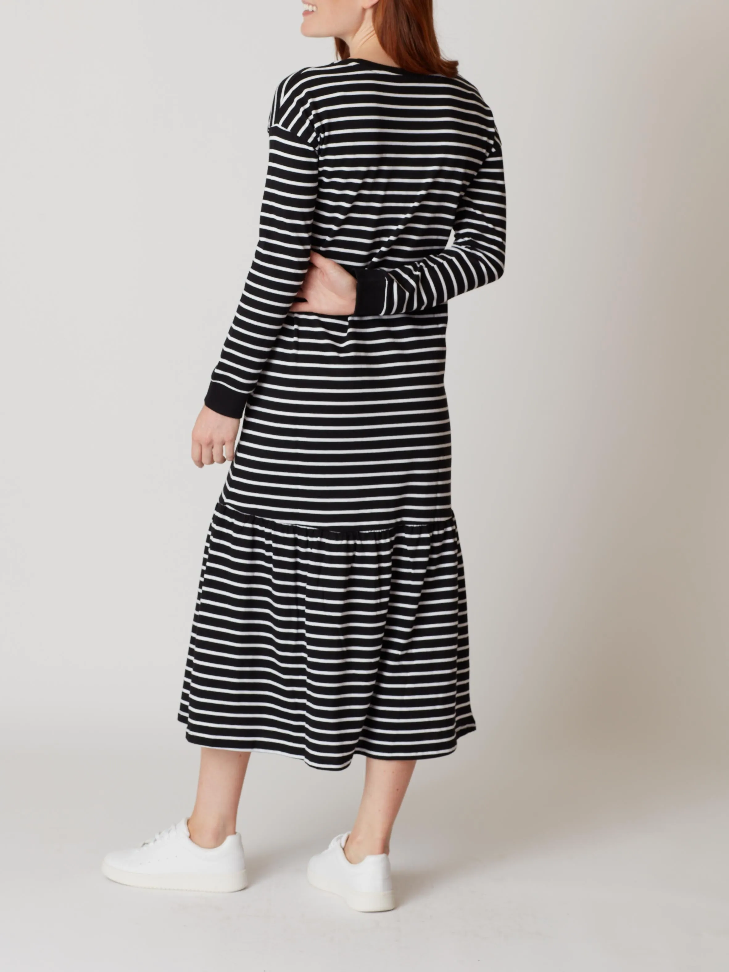 Gianna Striped Cotton Midi Dress