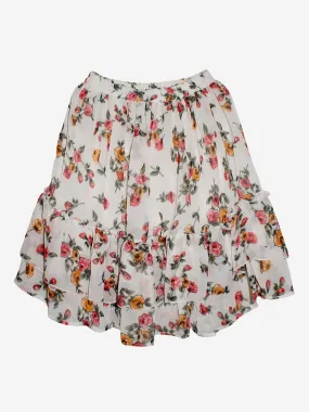 Girls Printed Georgette Skirt with Frill Layer