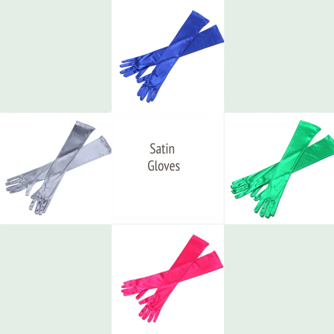 Gorgeously Colored Women’s Premium Long Satin Gloves