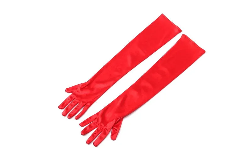 Gorgeously Colored Women’s Premium Long Satin Gloves