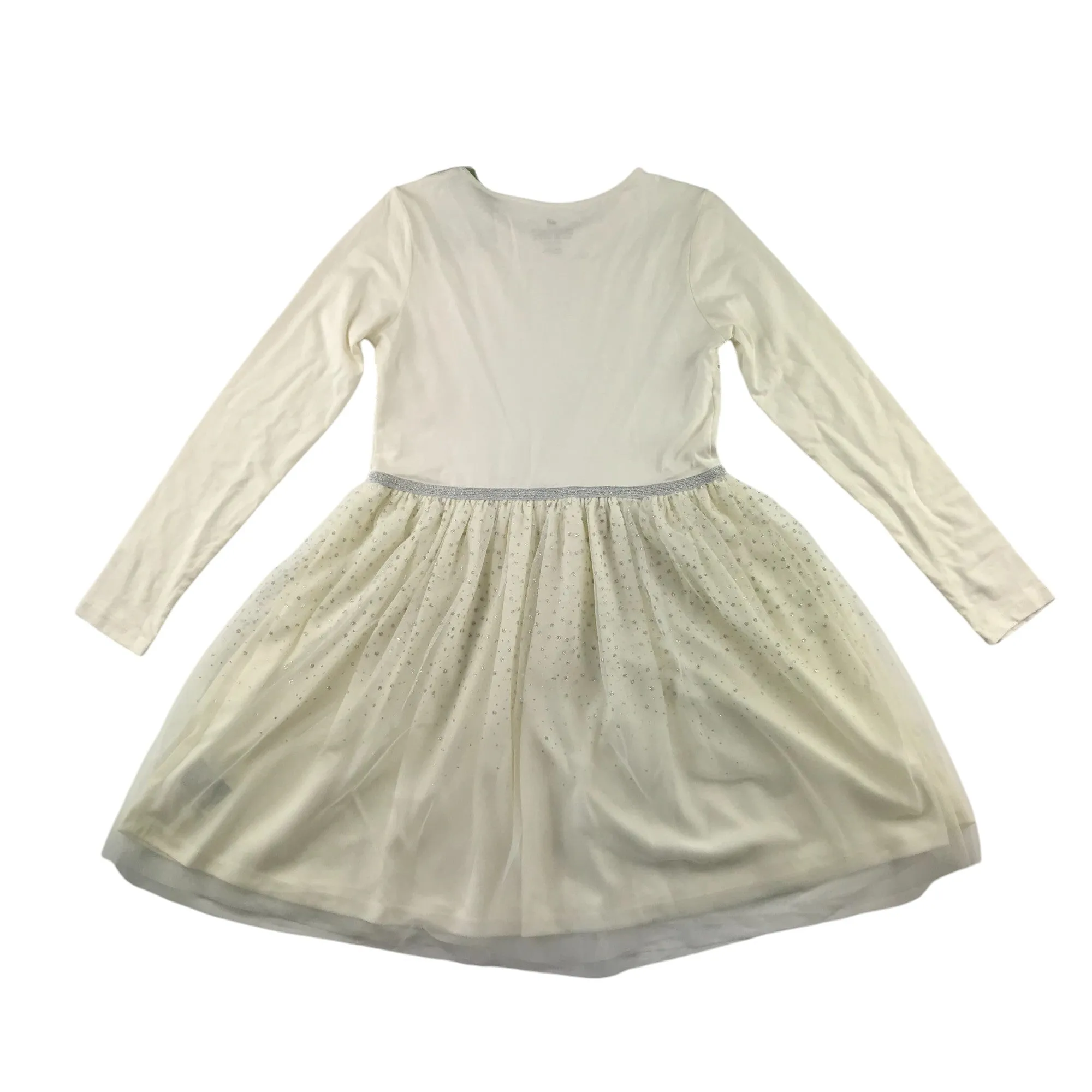 H&M dress 8-10 years white fitted t-shirt top and flared layered mesh skirt