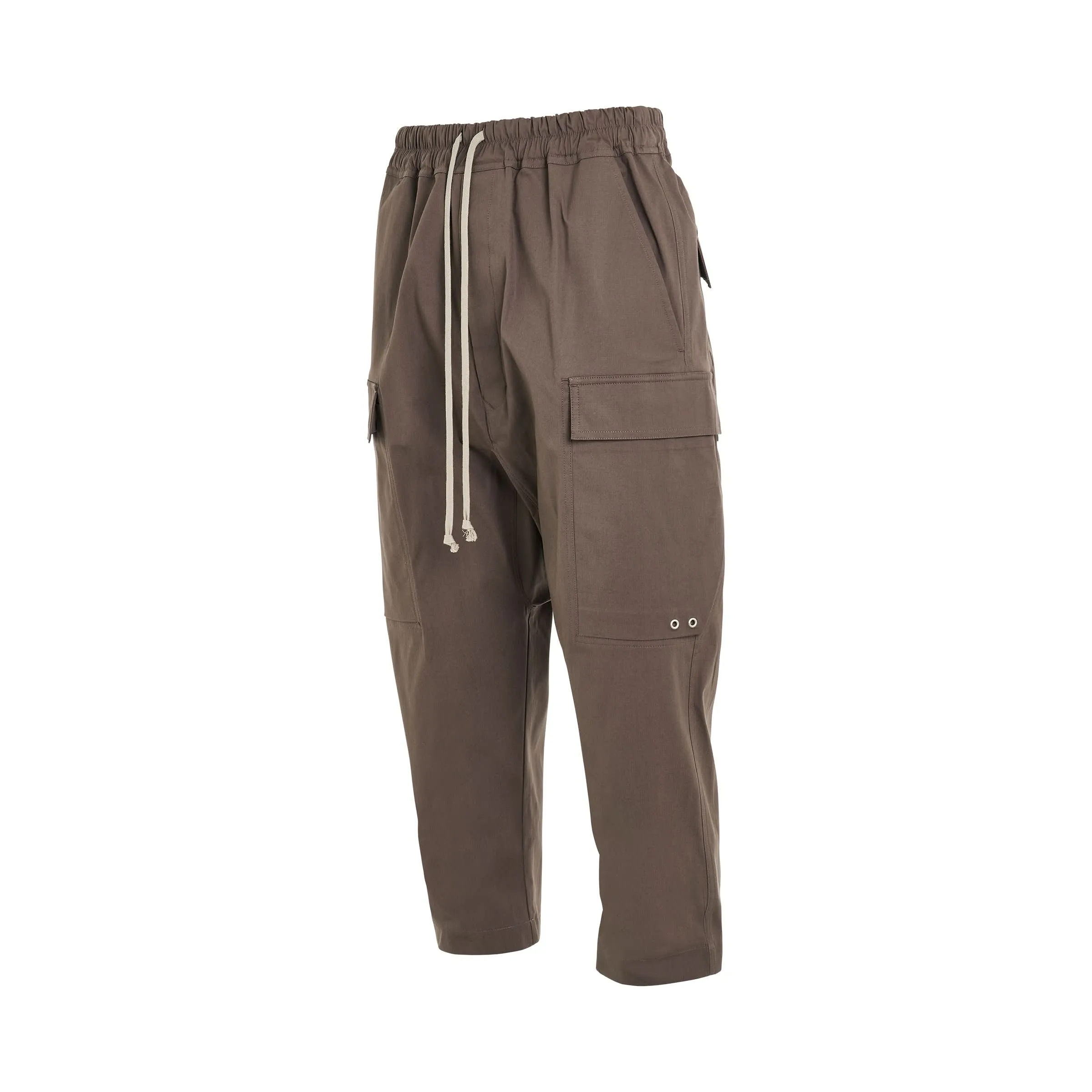 Heavy Cotton Cargo Cropped Pants in Dust