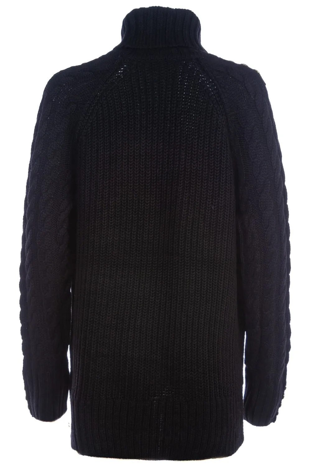 Holland Cooper Greenwich Chunky Cable Ladies Knitwear in Black