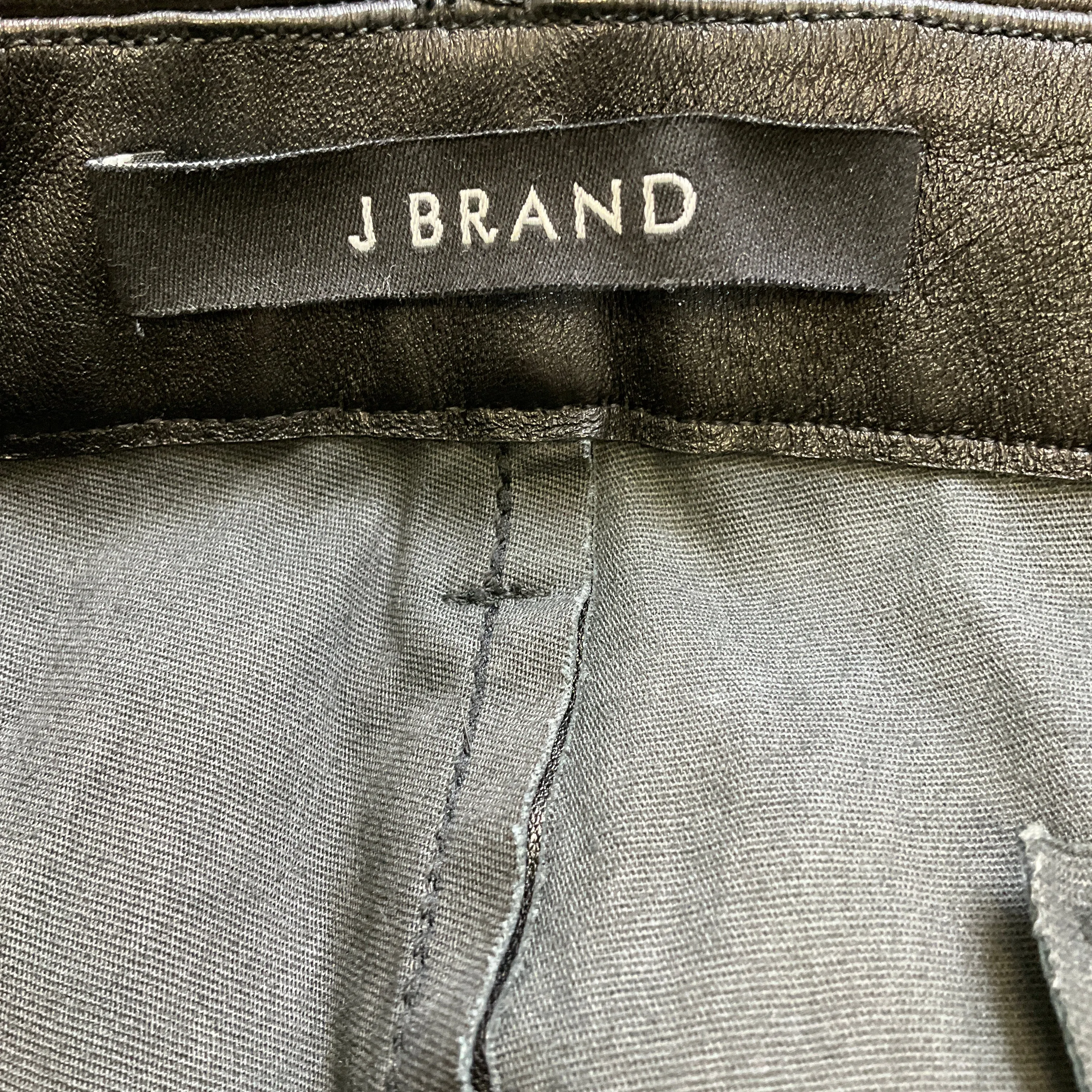 J Brand Black Super Skinny Leather Cargo Pants