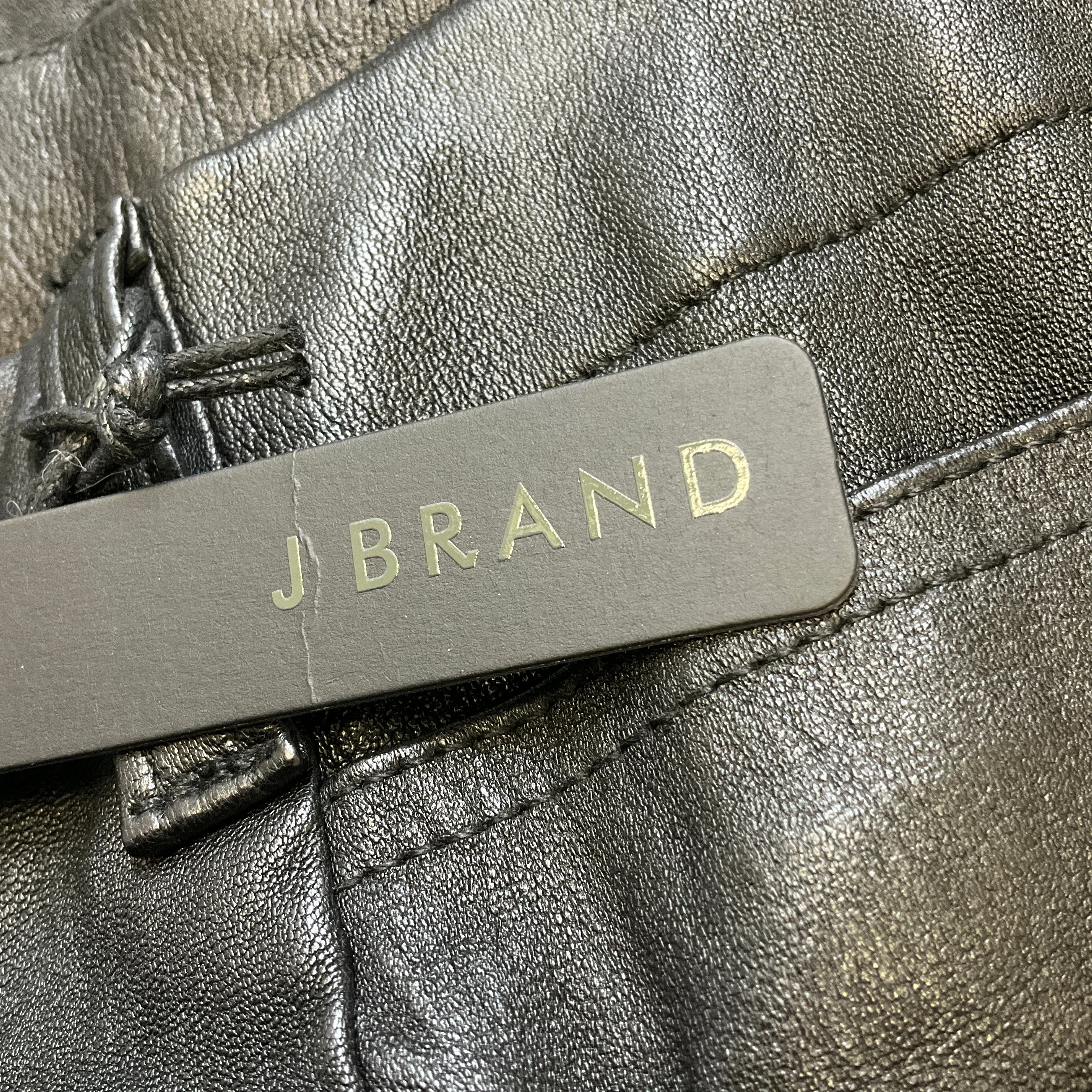 J Brand Black Super Skinny Leather Cargo Pants