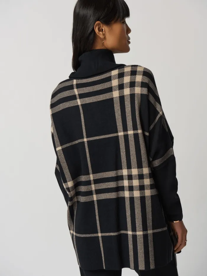 Joseph Ribkoff Cowl Neck Plaid Poncho 233965 317