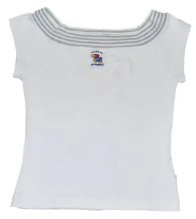 Kansas Jayhawks Antigua Women White Wide Neck Short Sleeve T-Shirt (M)