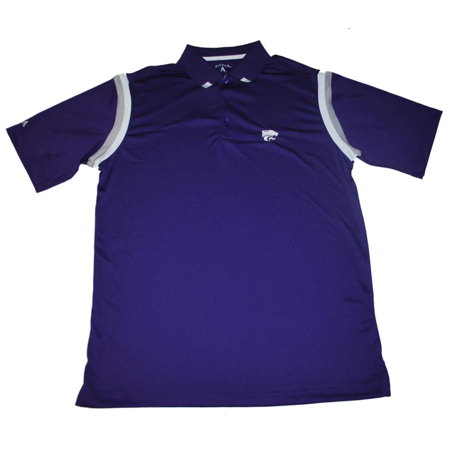 Kansas State Wildcats Antigua Purple Performance Striped Sleeve Polo T-Shirt (L)