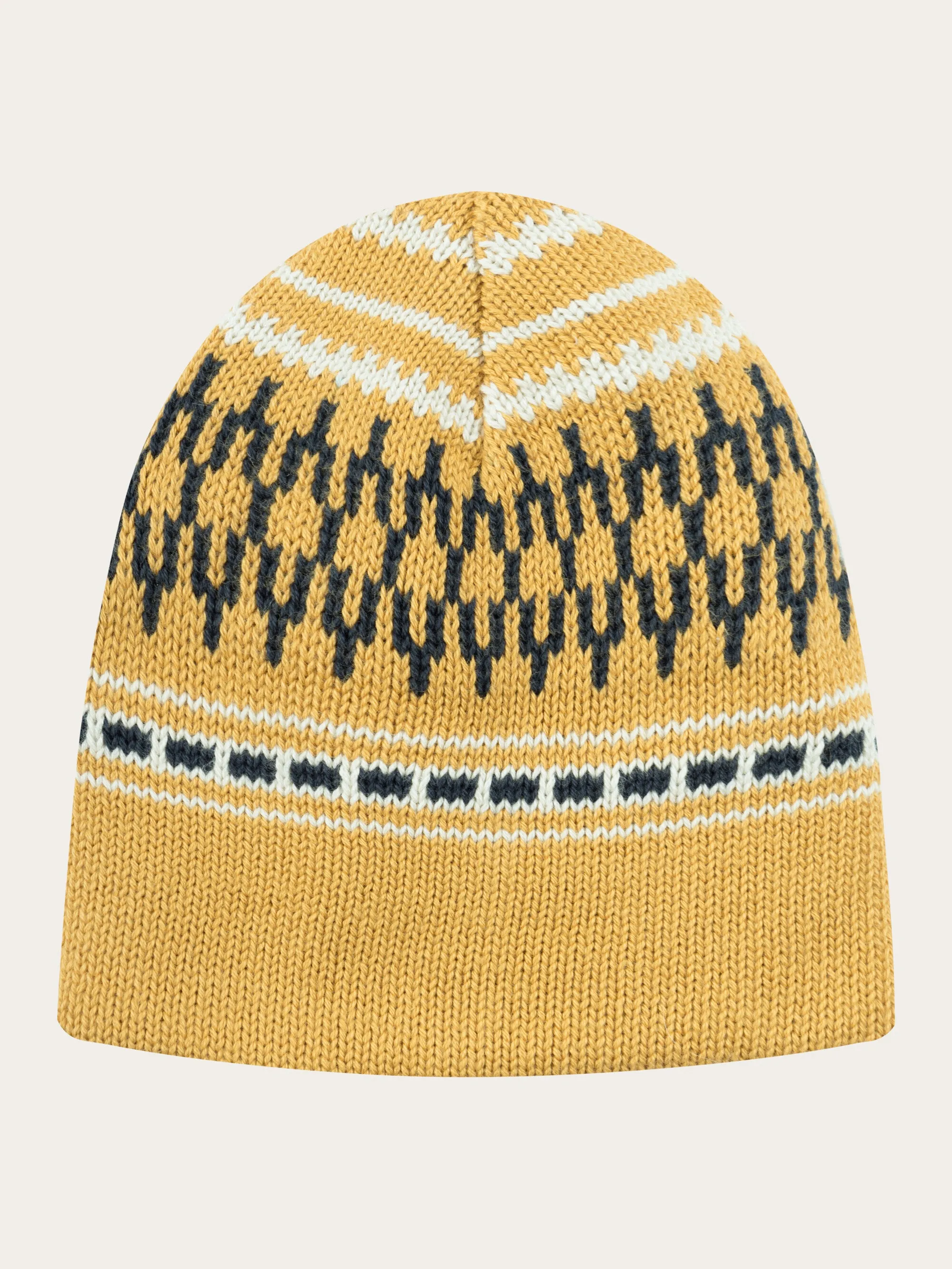 Kids Jacquard knit beanie - Yellow stripe