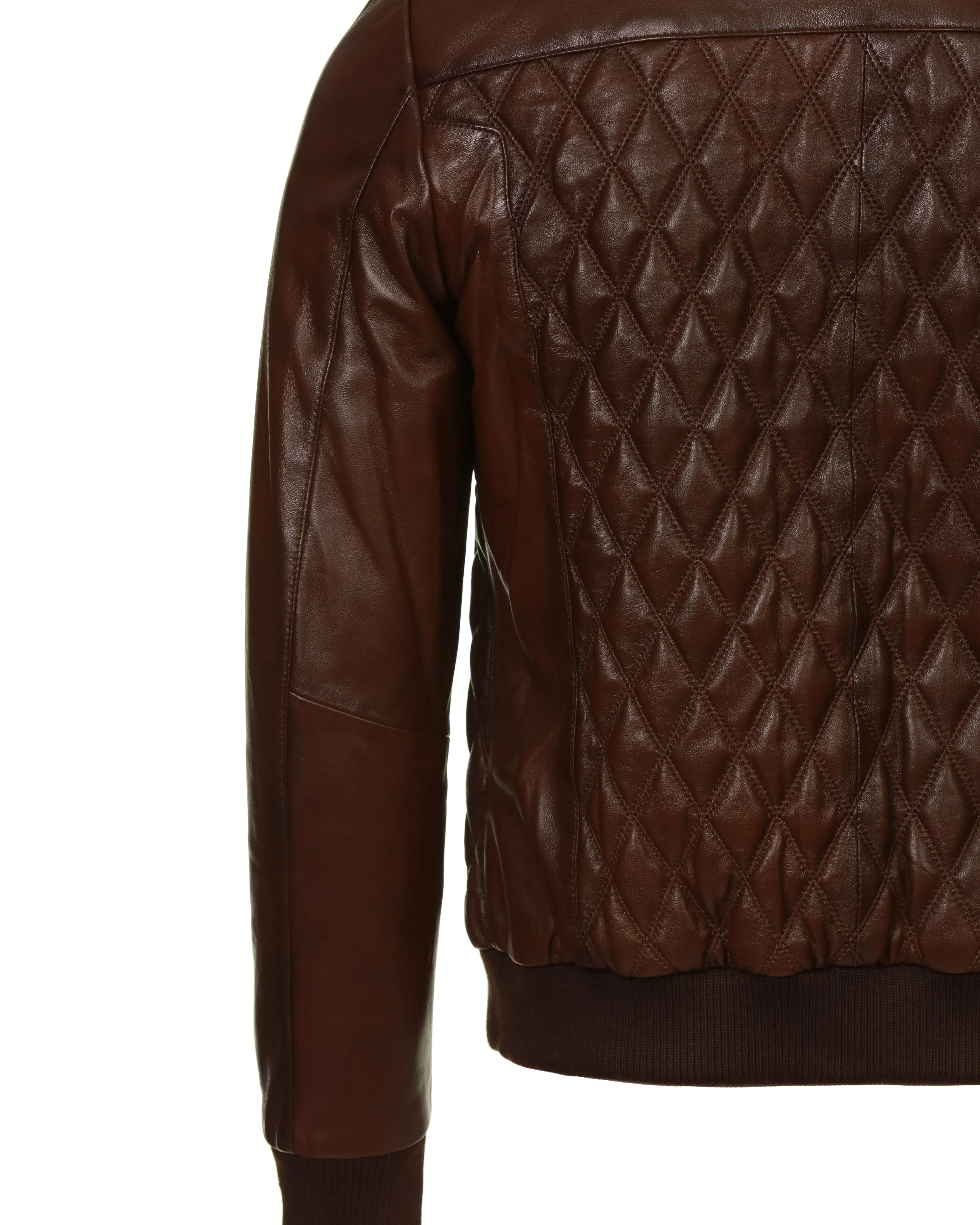 Lambskin Leather Jacket - Brown Diamond