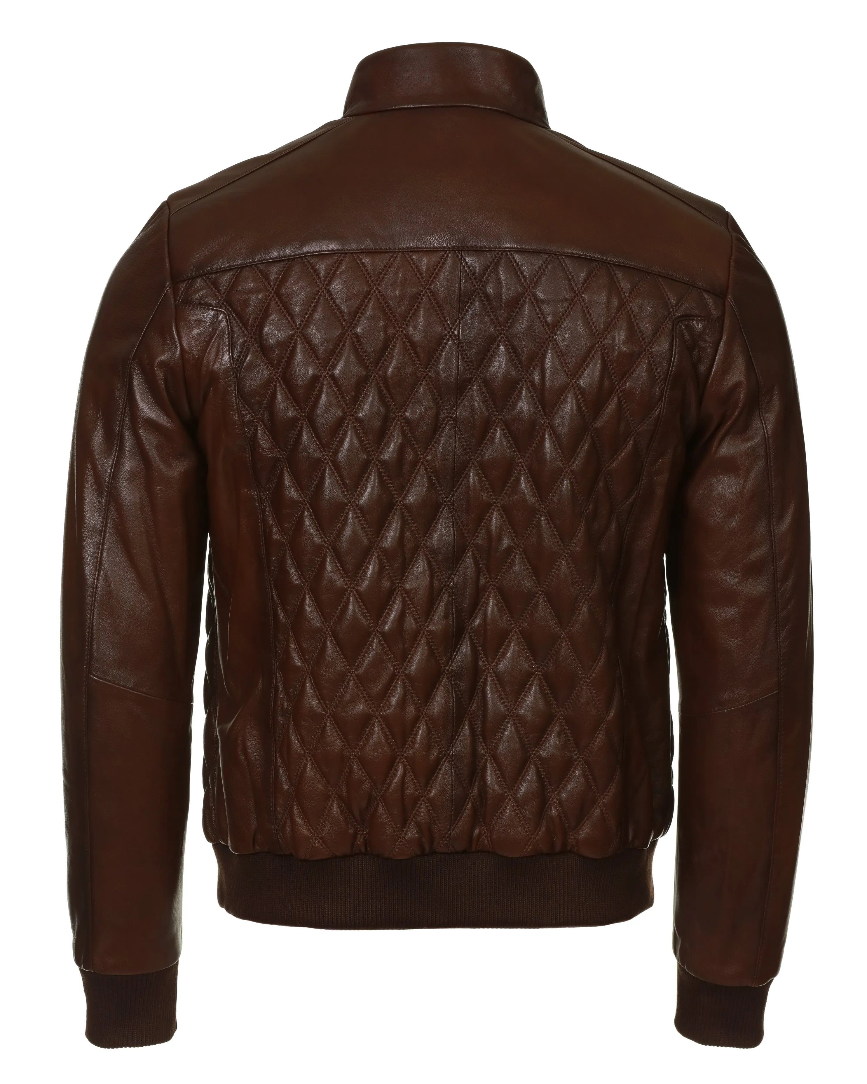 Lambskin Leather Jacket - Brown Diamond