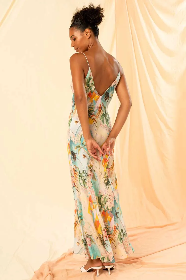 Lia Maxi Slip Dress in Vacanza