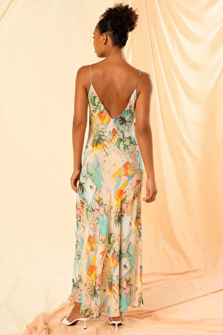 Lia Maxi Slip Dress in Vacanza