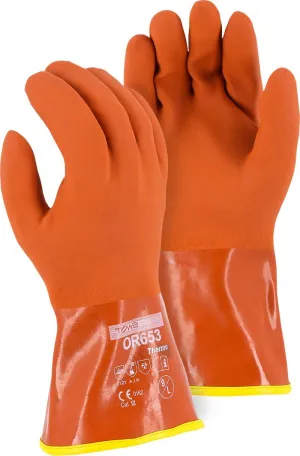 Majestic 3703 Winter Lined PVC Double Dipped Glove on Seamless Knit Shell with Removable Liner Safety Glove(one dozen)