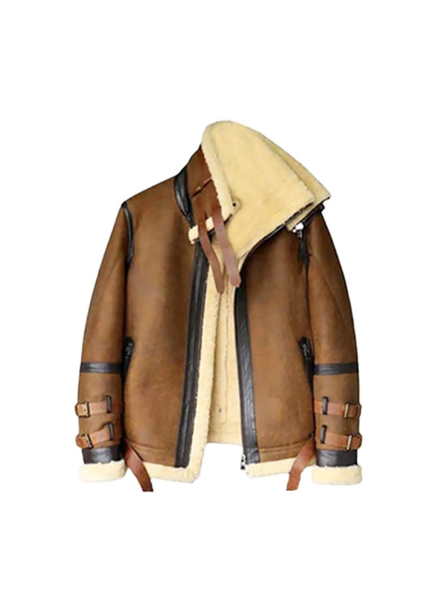 Men's Classic Aviator Genuine Leather Shearling Jacket