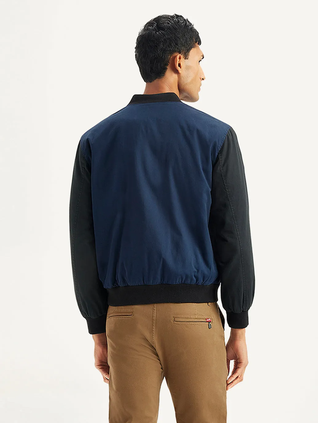 Men's Colorblock Navy Bomber Jacket