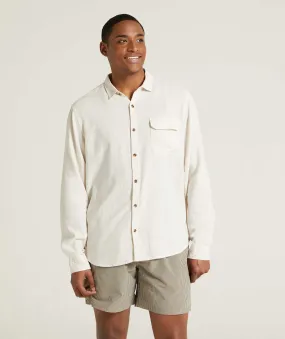 Mens Garment Dyed Long Sleeve Shirt - Light Sand