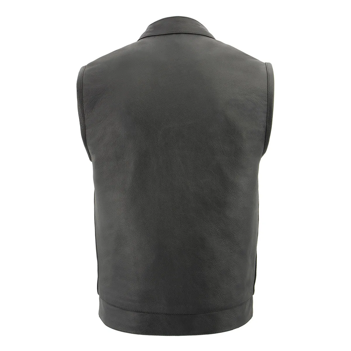 Milwaukee Leather MLM3524SET Men's Black 'All Season' Leather Club Style Vest with Heated and Cool-Tec Technology