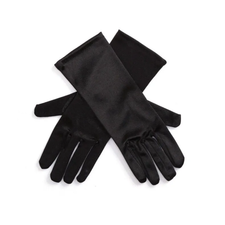 Mini Audrey Girl Size Long Black Satin Gloves Inspired by Audrey Hepburn