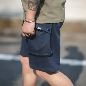 Navy Blue Cargo Joggers Shorts with Large Pocket - Casual Style