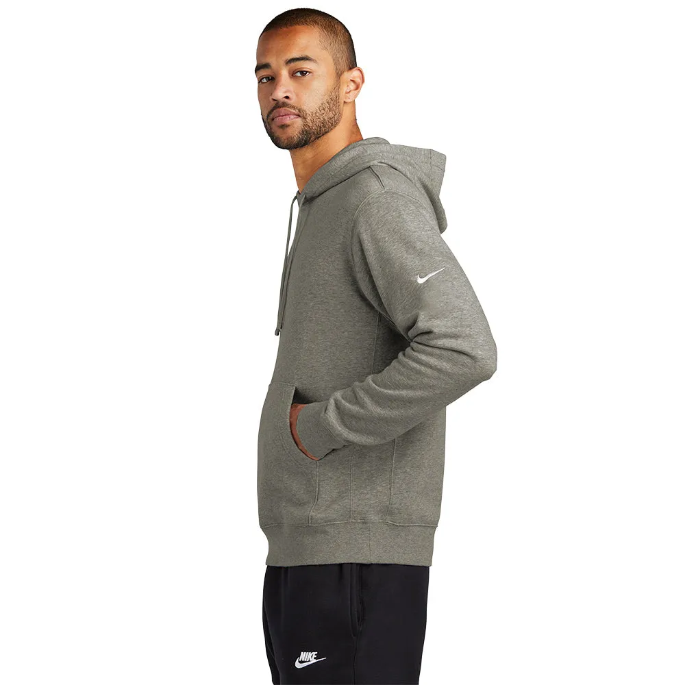 Nike Club Fleece Sleeve Swoosh Pullover Hoodie - Dark Grey Heather