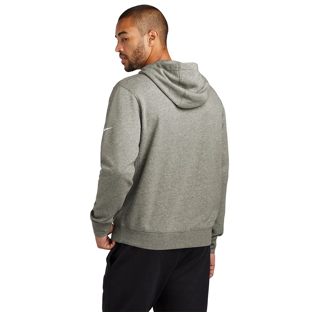 Nike Club Fleece Sleeve Swoosh Pullover Hoodie - Dark Grey Heather