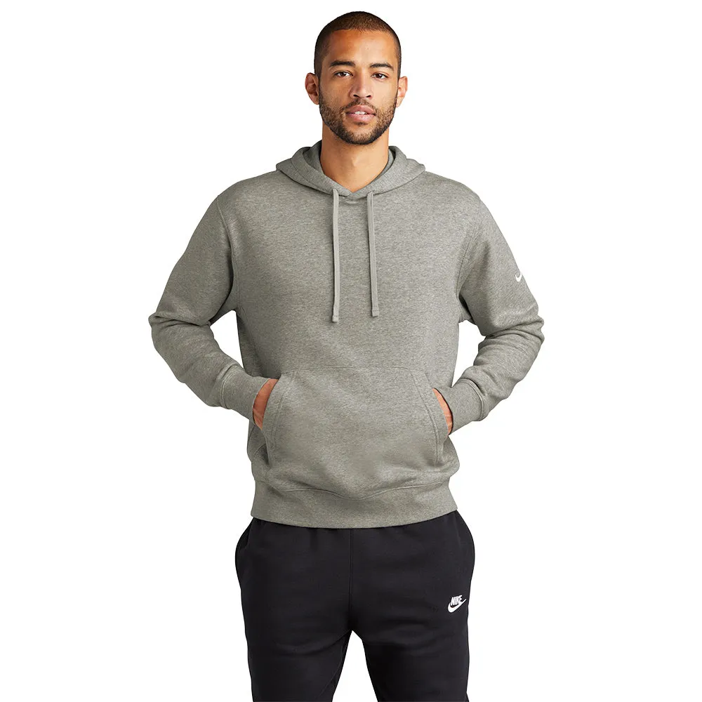 Nike Club Fleece Sleeve Swoosh Pullover Hoodie - Dark Grey Heather