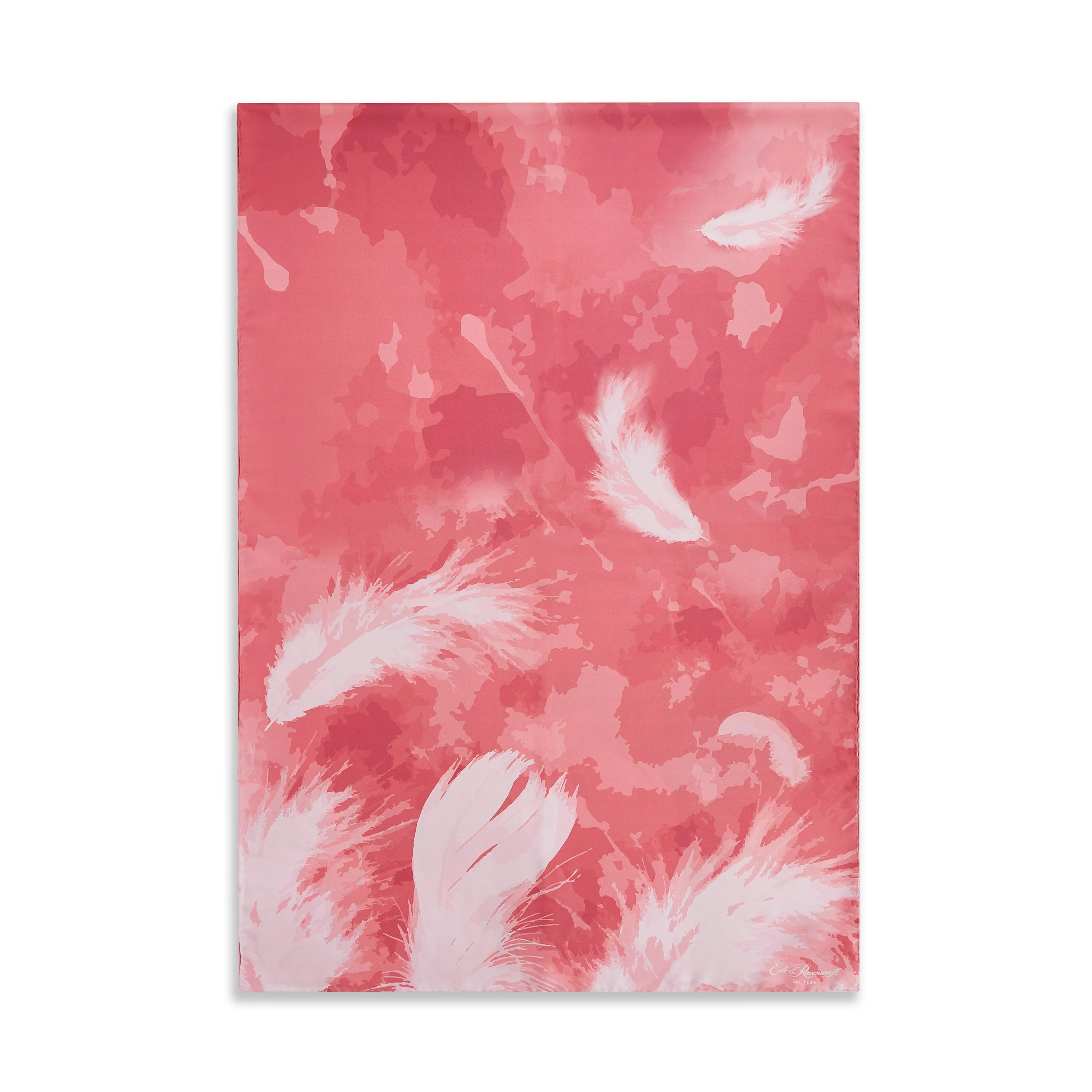 Pink Feather Silk Scarf