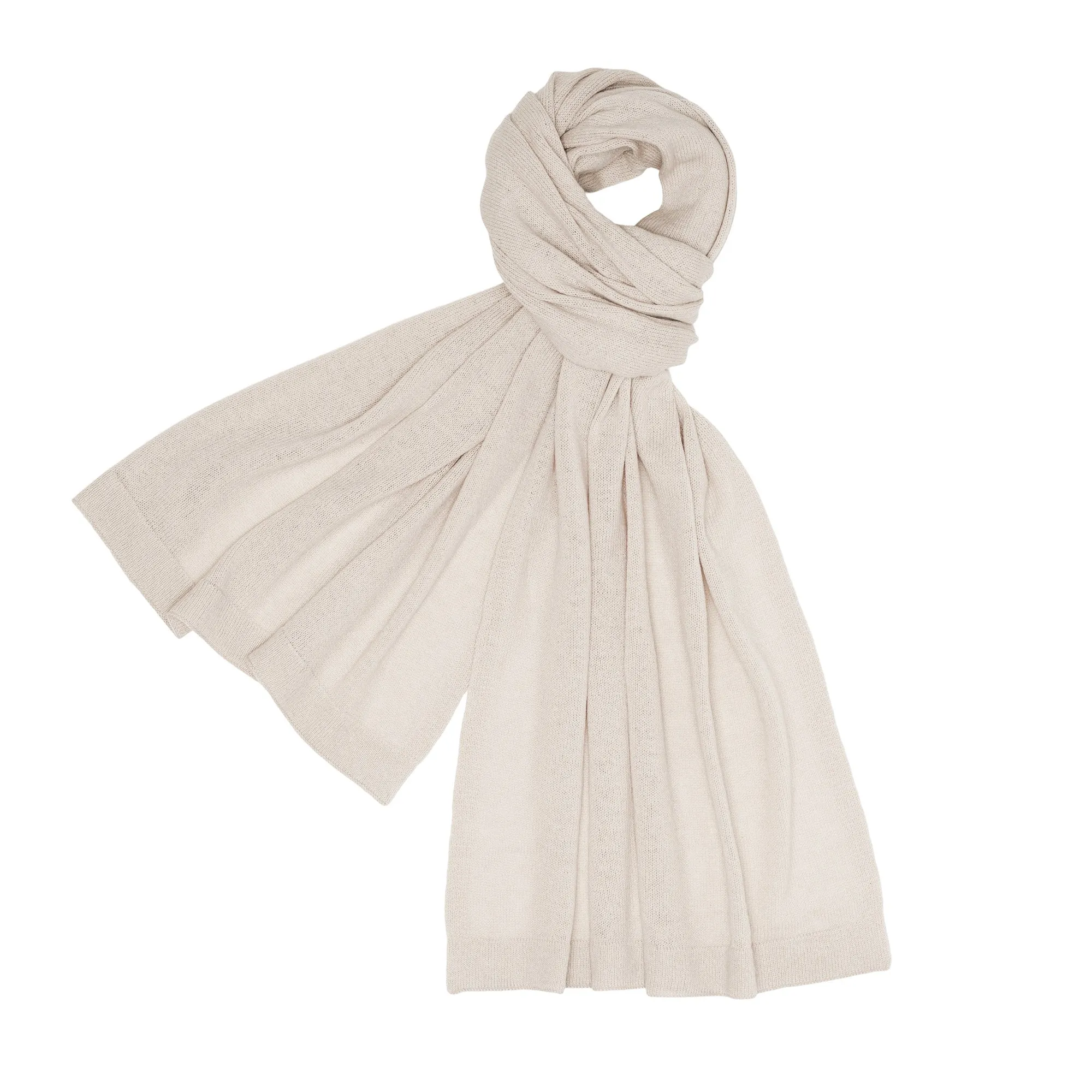 Plain Knit Scarf - Cream