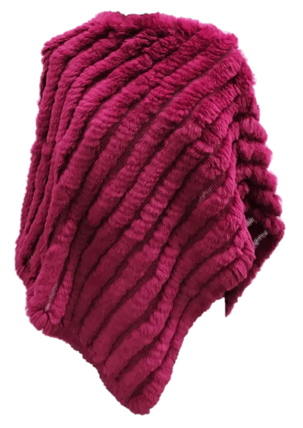 Poncho, Knit Triangle- Magenta