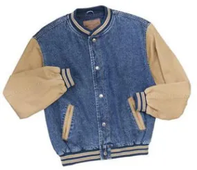 Port Authority - Denim and Twill Letterman Jacket. J761