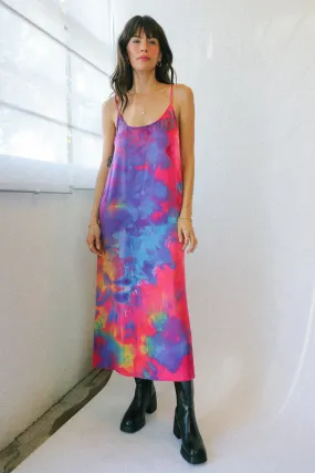 Rainbow Silk Slip Dress